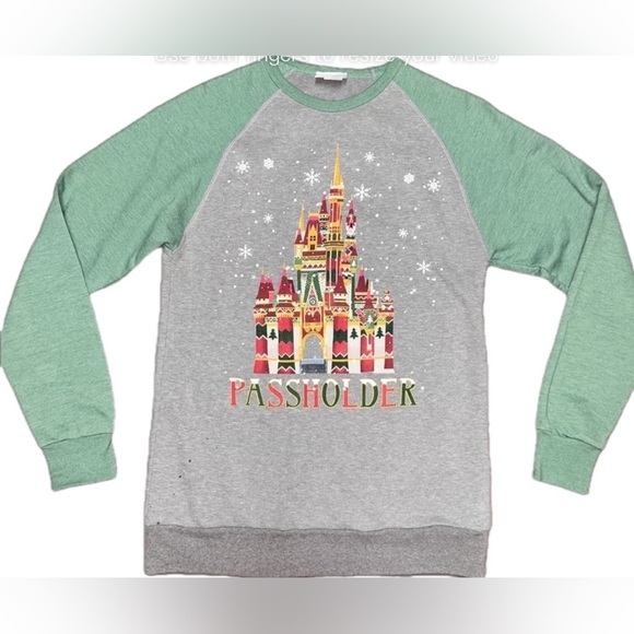 Disney Annual Passholder Exclusive 2020 Christmas Sweatshirt, Castle, Size S/M - Picture 6 of 6